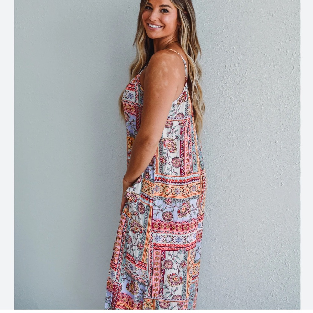 Entro Patchwork Print Jumpsuit Size Medium - image 8